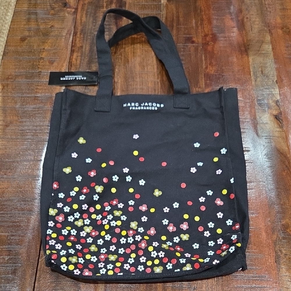 Marc Jacobs Black Tote with Floral Accents NWT